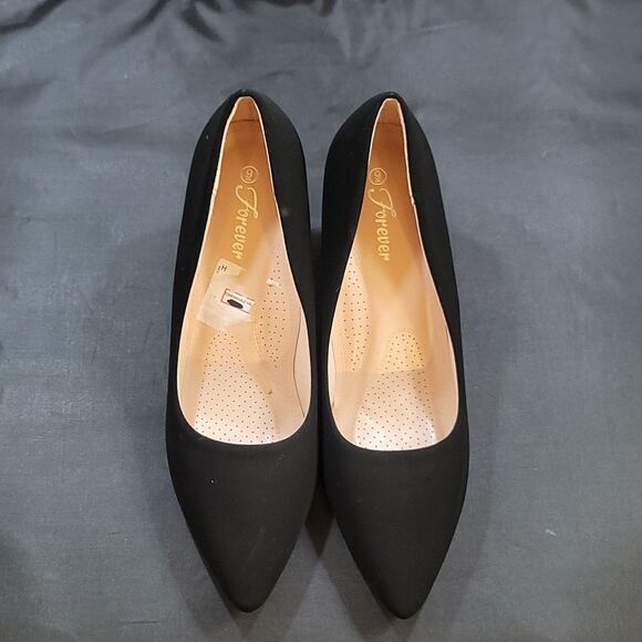 FOREVER BLOCK HEEL POINTED TOE SLIP-ON PUMP - Picture 2 of 14